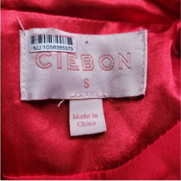 Anthropologie Ciebon Celine Wrap Front Velvet Red Romper size S - Picture 6 of 7